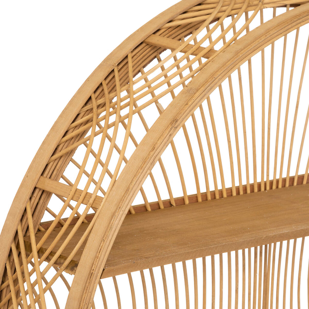 Inacio Decorative Bamboo Wall Shelf with Wooden Shelves