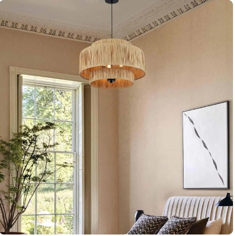 Raffia Triple Layer Pendant Lampshade