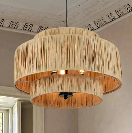 Raffia Triple Layer Pendant Lampshade
