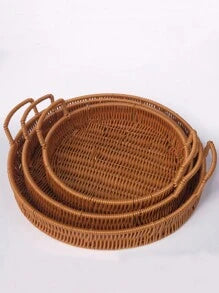 MAXIMILLIEN NATURAL BAMBOO RATTAN LAUNDRY AND STORAGE BASKET.