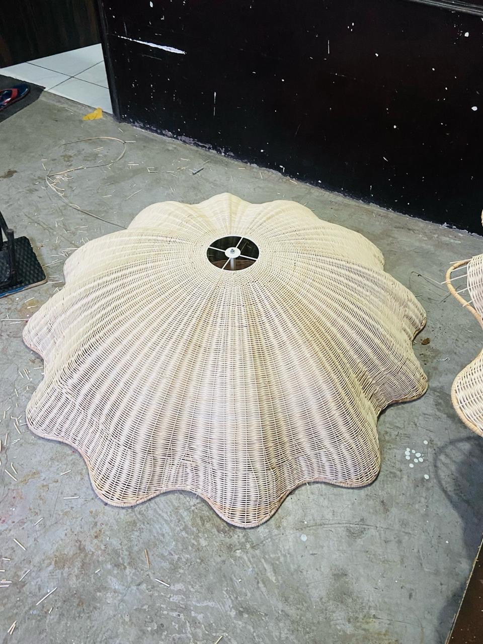 Reversed Umbrella Rattan Pendant Lampshade