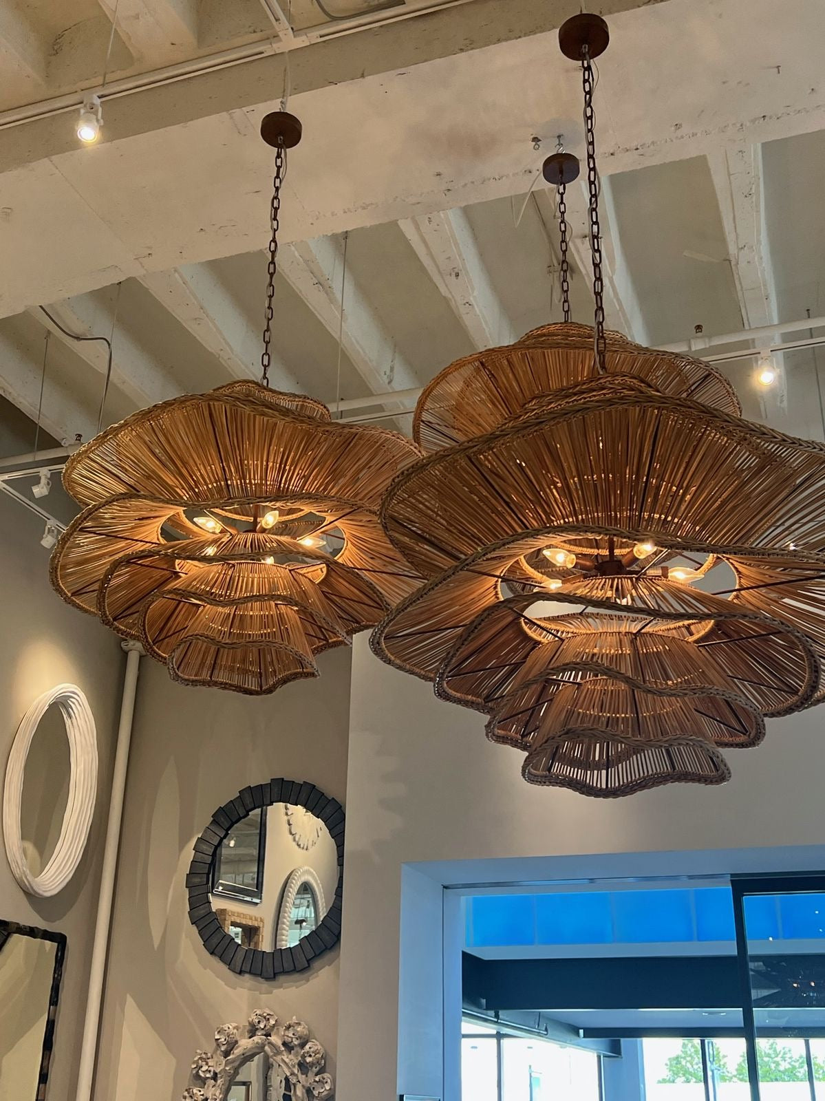 Abstract Rattan Pendant Lampshade