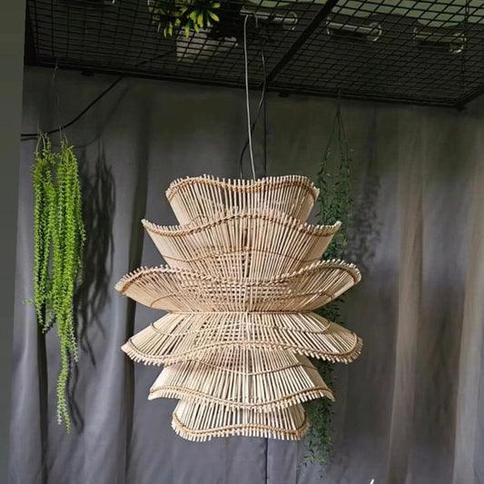 Abstract Rattan Pendant Lampshade