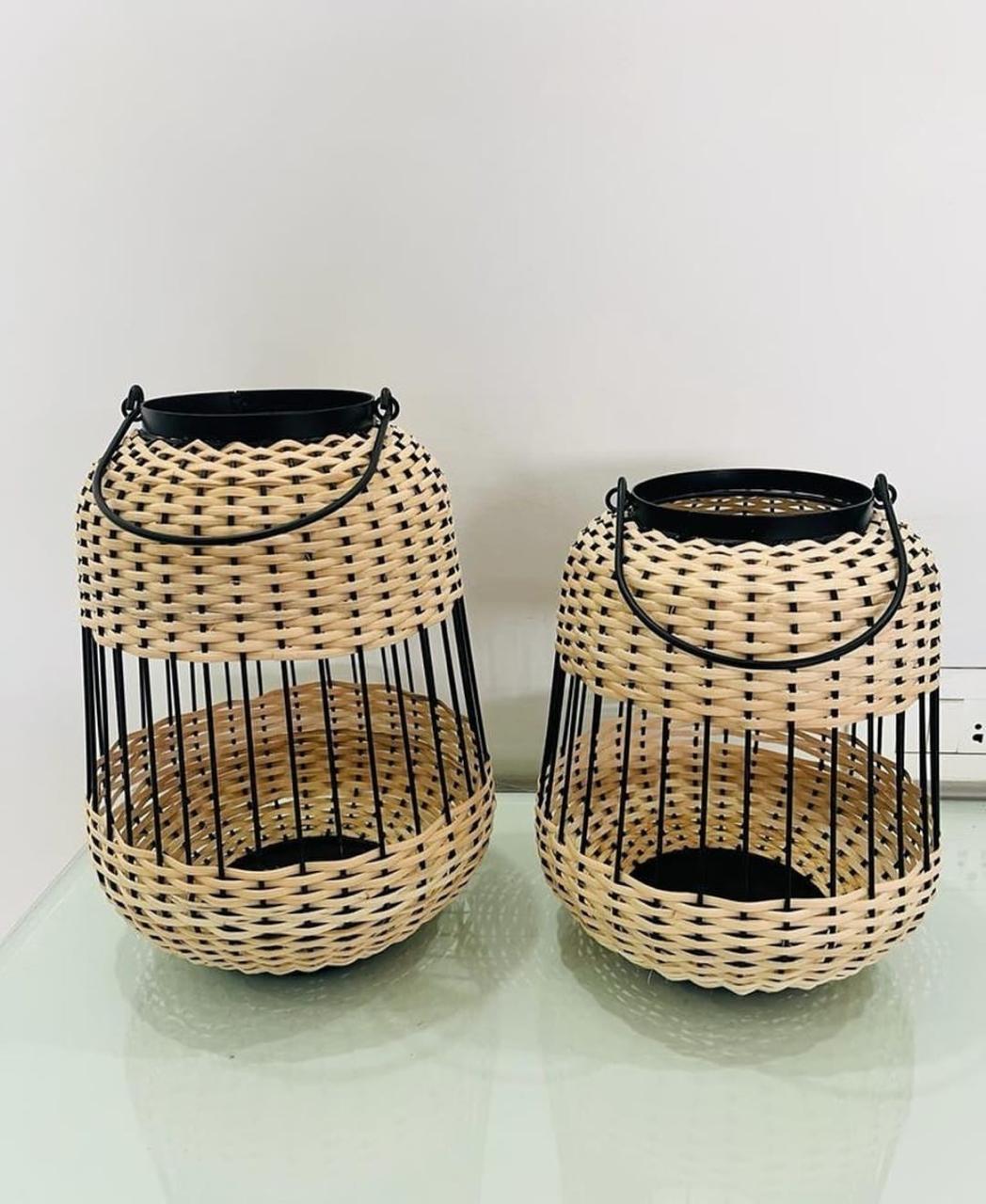 Elegant Rattan Candle Holder