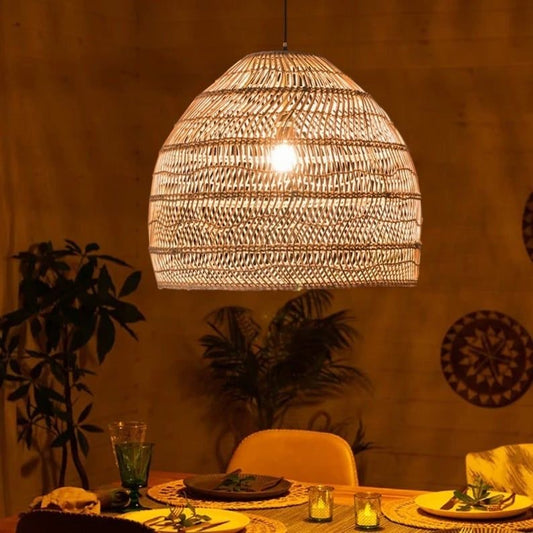 Layered Designer Pendent Rattan Lampshade