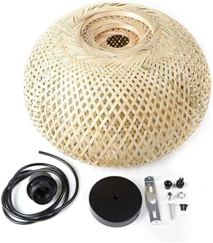 Flat Round Cane Designer Pendant Lampshade