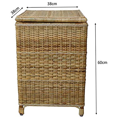 OLA NATURAL BAMBOO RATTAN LAUNDRY AND STORAGE BASKET.