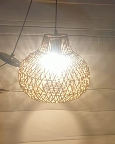 Pot shaped Cane Pendant Lampshade