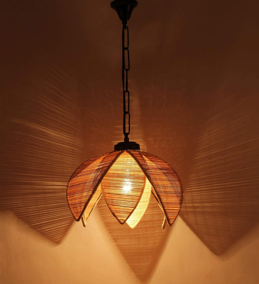 Lotus Pendant Rattan Lampshade