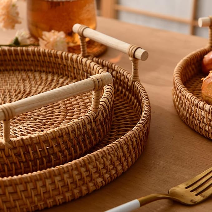 MAXIMILLIEN NATURAL BAMBOO RATTAN LAUNDRY AND STORAGE BASKET.
