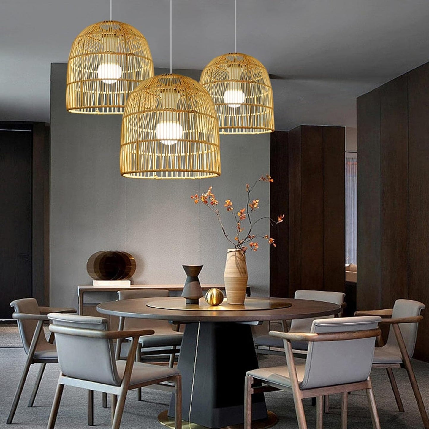 Plain Rattan Pendant Lampshades
