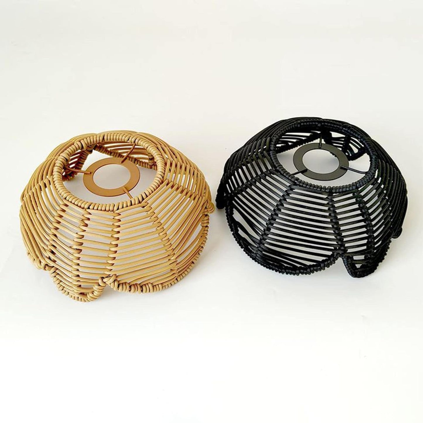 Black & Beige Jute Hanging Lampshade