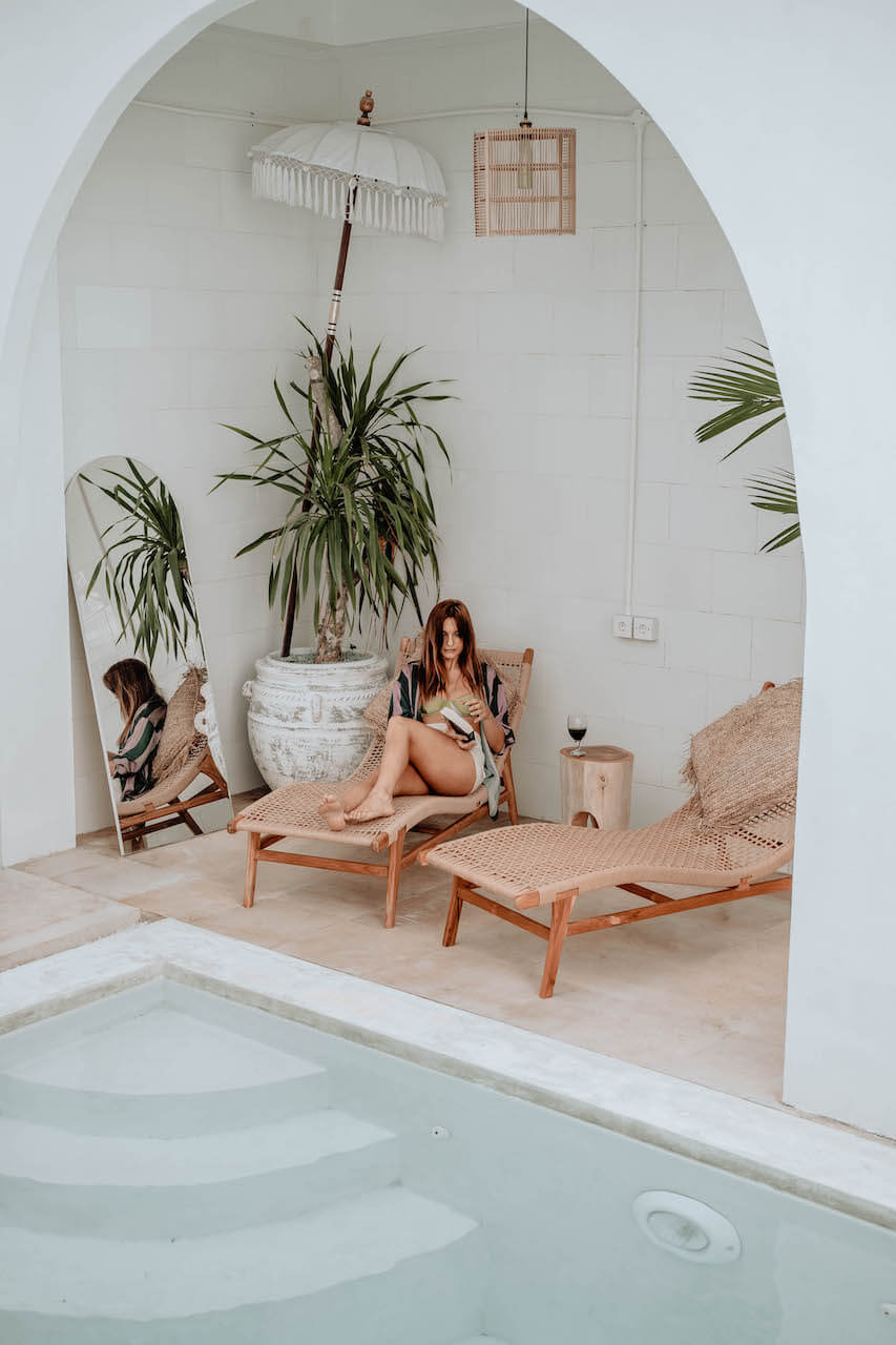 Sidonie bamboo lounge chair for outdoor or indoor.