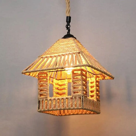 House Jute Hanging Lampshade | Rattan Pendant | Hanging Lamps| Light Hanging Lamp.