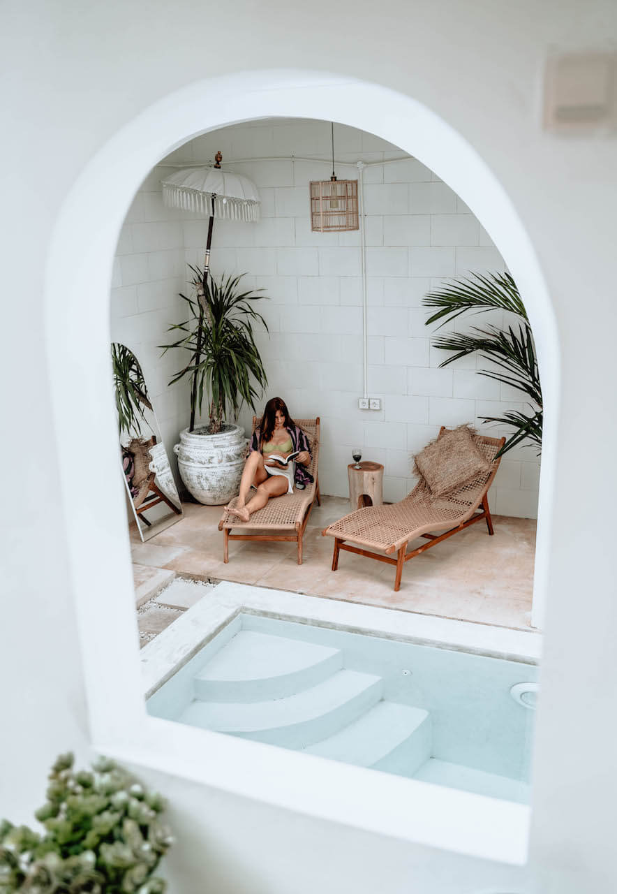 Sidonie bamboo lounge chair for outdoor or indoor.