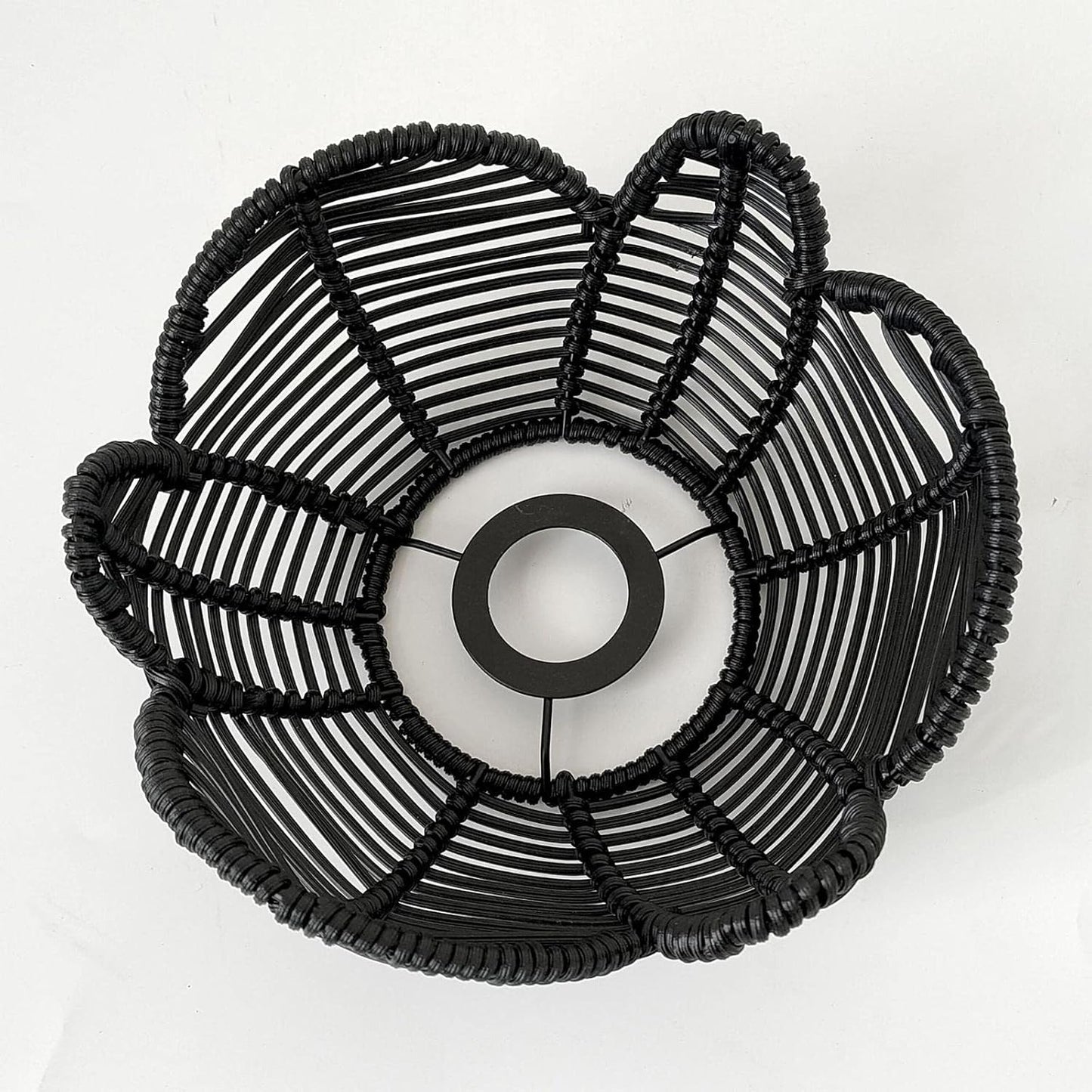 Black & Beige Jute Hanging Lampshade