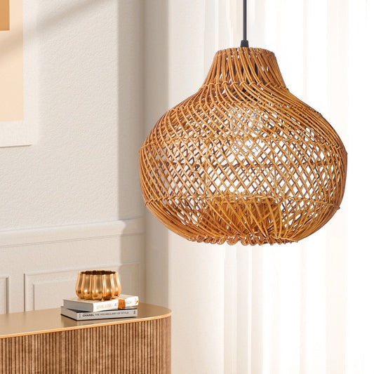 Pot shaped Cane Pendant Lampshade