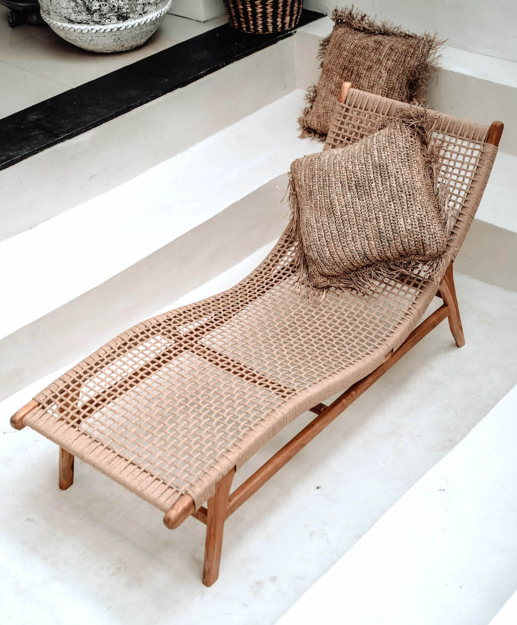 Sidonie bamboo lounge chair for outdoor or indoor.
