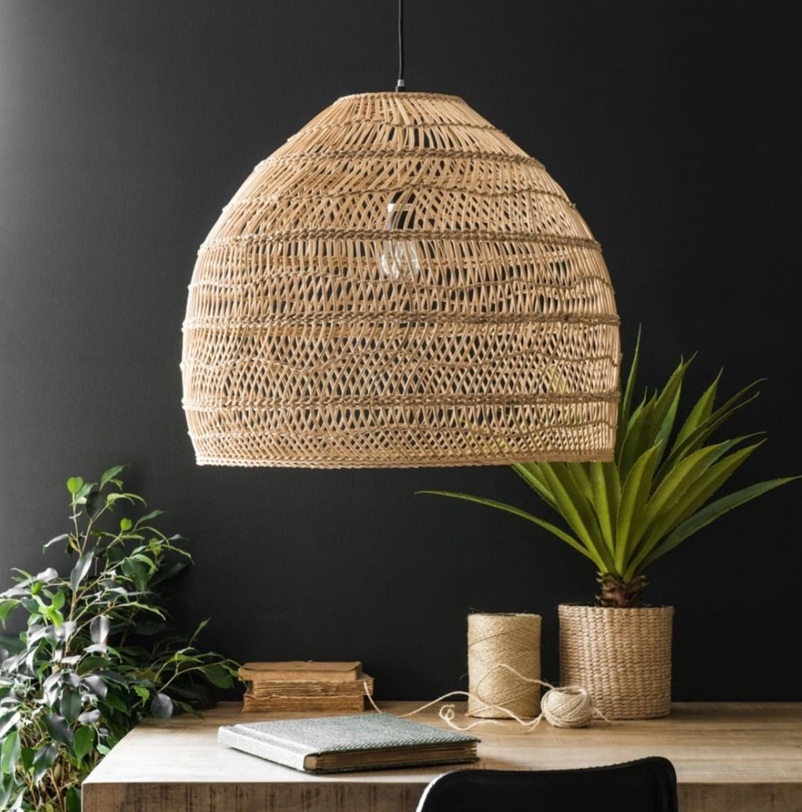 Layered Designer Pendent Rattan Lampshade
