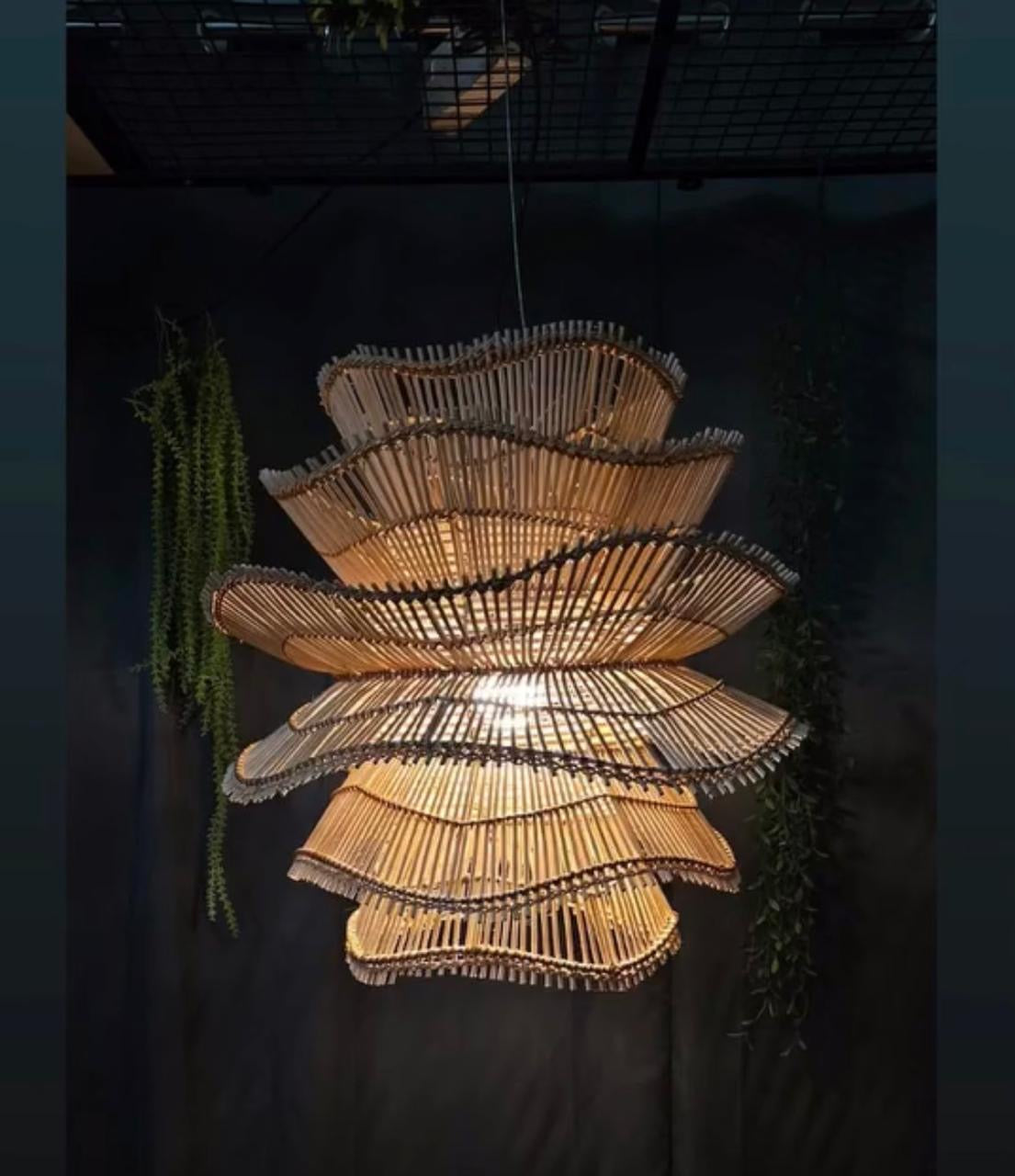 Abstract Rattan Pendant Lampshade