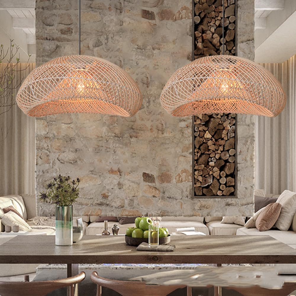 Wavy Rattan Pendent Lampshade