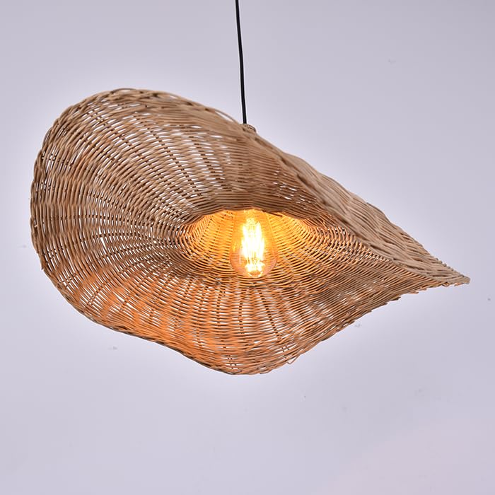 Curved Hat Rattan Pendant Lampshade