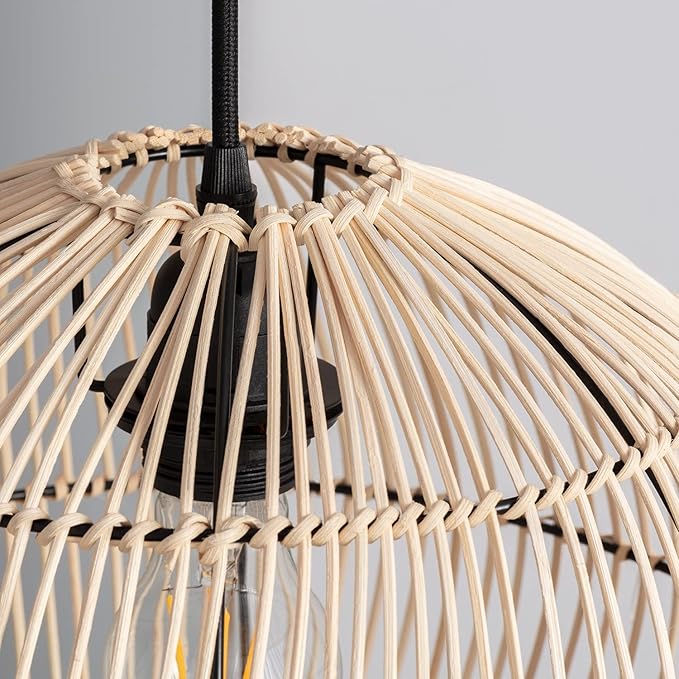 Plain Flat Ball Rattan Pendant Lampshade