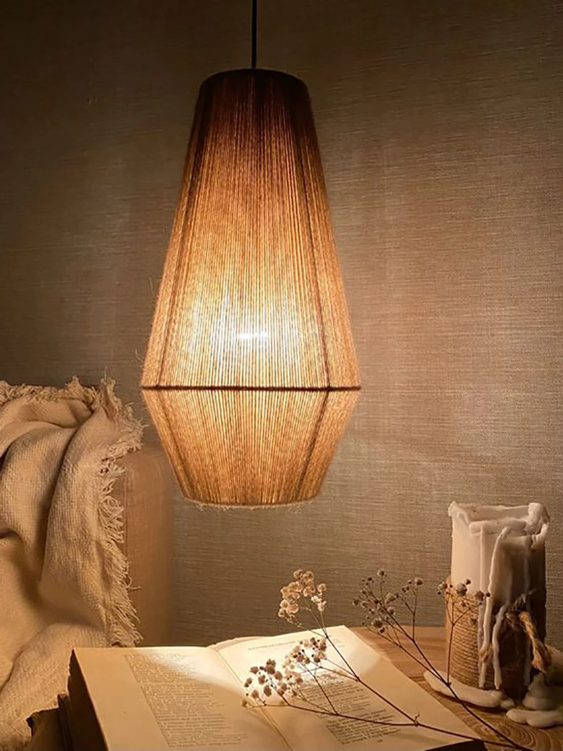 Diamond Shaped Jute Lampshade