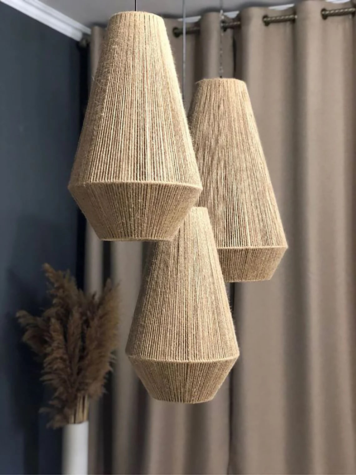 Diamond Shaped Jute Lampshade