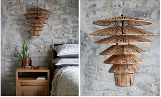 Snow Tree Flat Rattan Lampshade