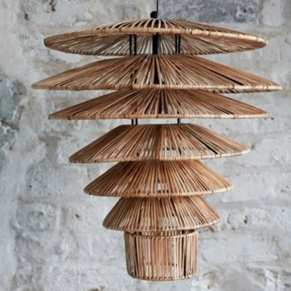 Snow Tree Flat Rattan Lampshade