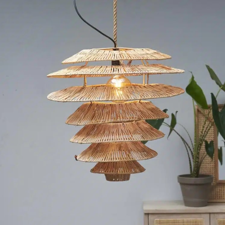 Snow Tree Flat Rattan Lampshade