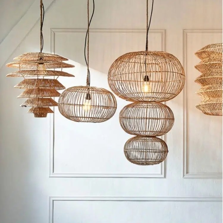 Snow Tree Flat Rattan Lampshade