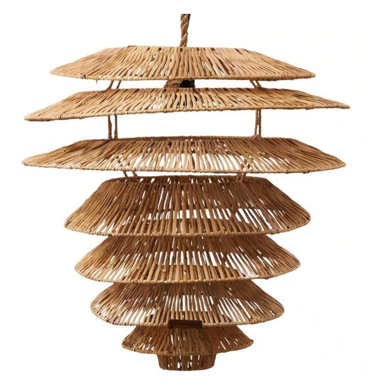 Snow Tree Flat Rattan Lampshade