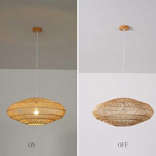 Spaceship Rattan Pendant Lampshade