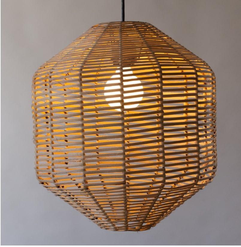 Designer Flat Rattan Lampshade