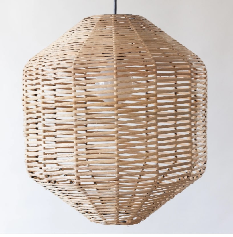 Designer Flat Rattan Lampshade