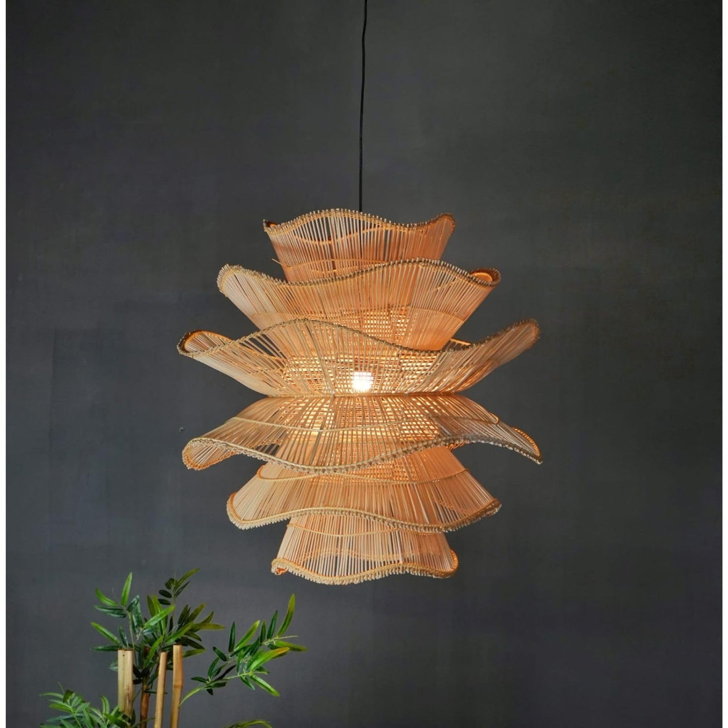 Abstract Rattan Pendant Lampshade