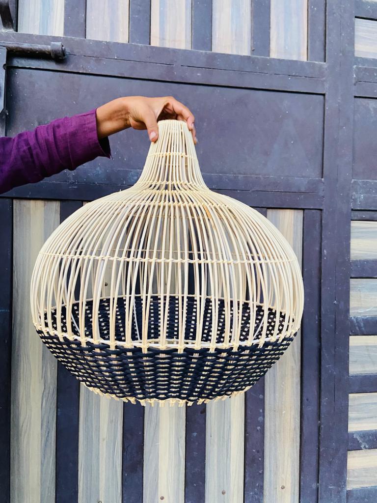 Onion Shaped Rattan Lampshades