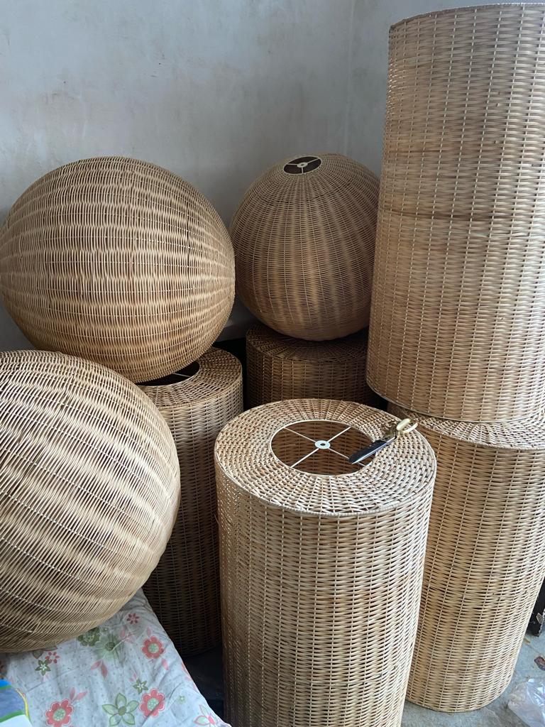 Ball Shaped Rattan Pendent Lampshades