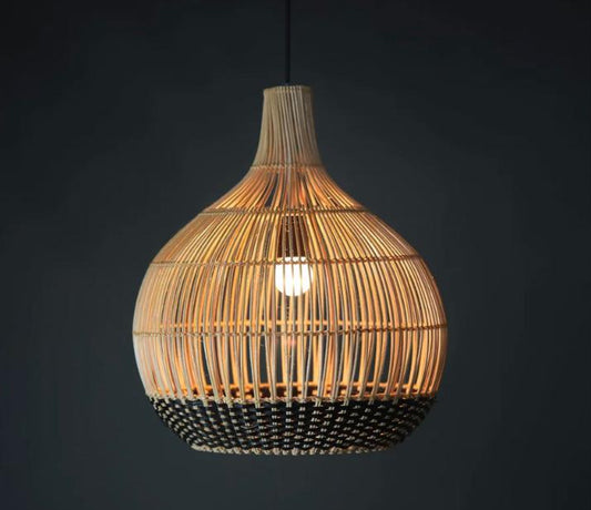 Onion Shaped Rattan Lampshades