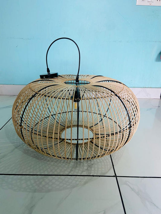 Plain Flat Ball Rattan Pendant Lampshade