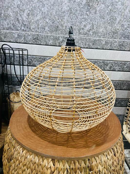 Rattan Onion Shaped Cane Lampshade
