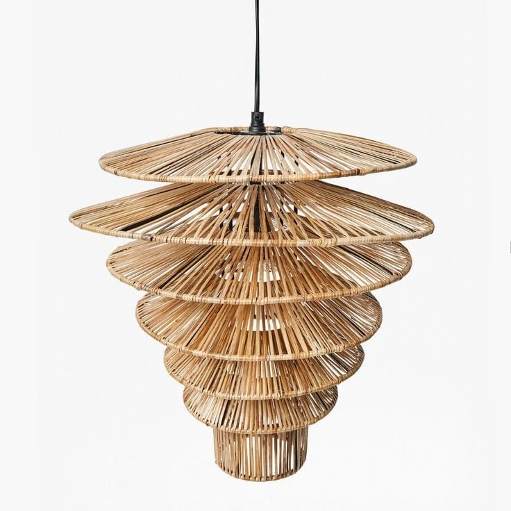 Snow Tree Flat Rattan Lampshade