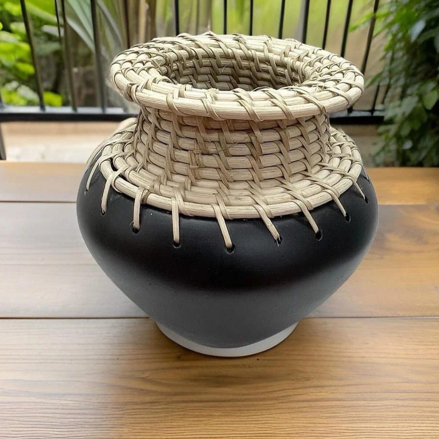 Terracotta & Rattan Pot & Planter (Design-1)