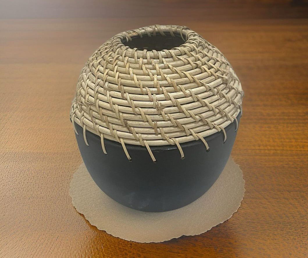 Terracotta & Rattan Pot & Planter (Design-2)
