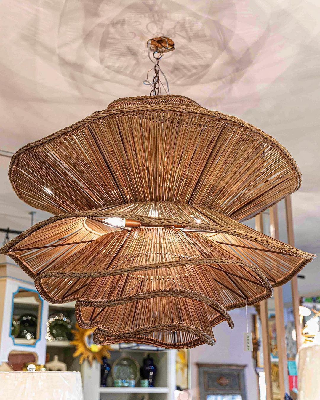 Abstract Rattan Pendant Lampshade