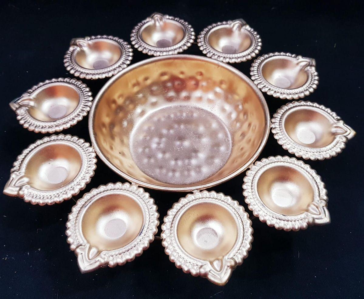 Diya Metal Brass Plated Urli
