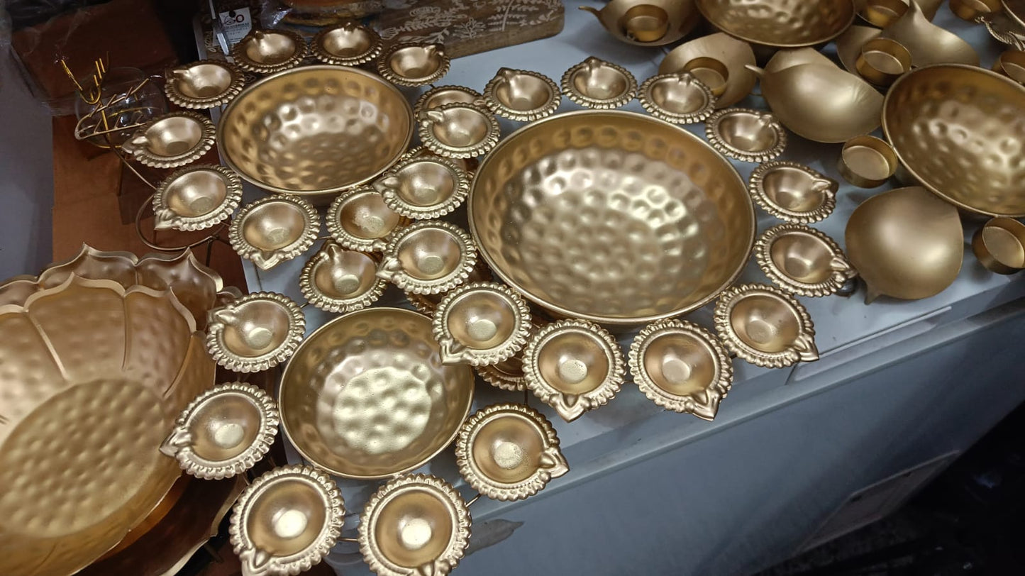 Diya Metal Brass Plated Urli