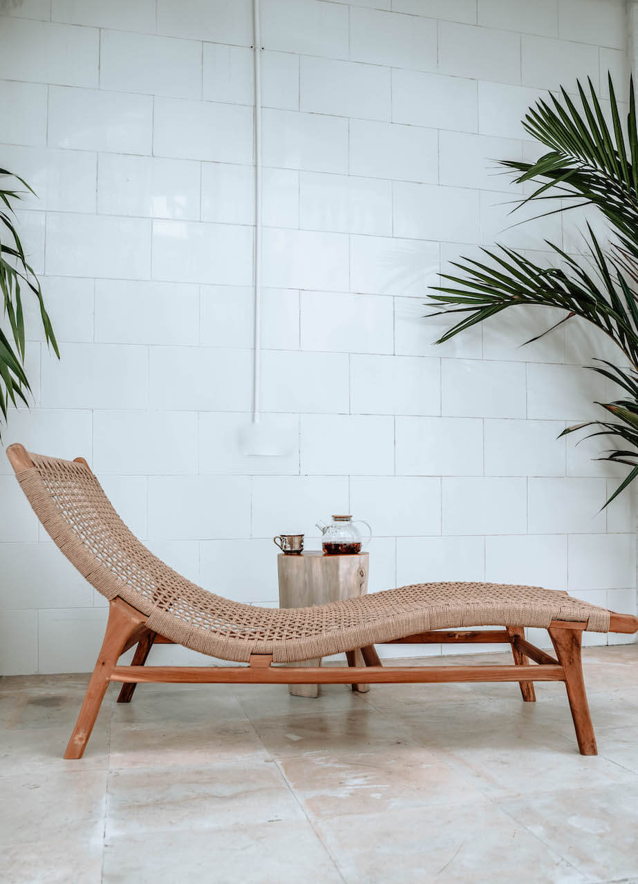 Sidonie bamboo lounge chair for outdoor or indoor.
